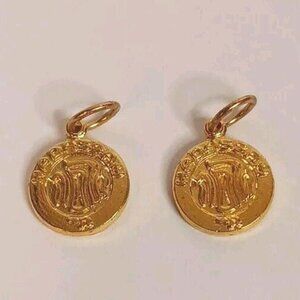 Set Of Two Hadassah Pendant Medallions Gold Tone Vintage Good Condition